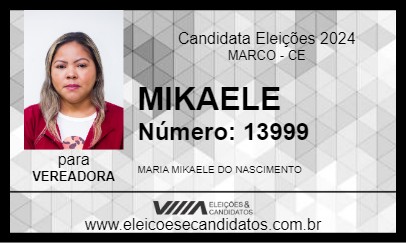 Candidato MIKAELE 2024 - MARCO - Eleições