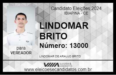 Candidato LINDOMAR BRITO 2024 - IBIAPINA - Eleições