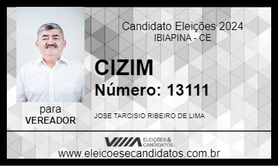 Candidato CIZIM 2024 - IBIAPINA - Eleições