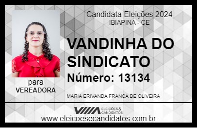 Candidato VANDINHA DO SINDICATO 2024 - IBIAPINA - Eleições