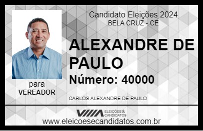 Candidato ALEXANDRE DE PAULO 2024 - BELA CRUZ - Eleições