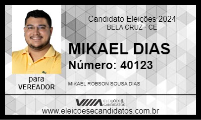 Candidato MIKAEL DIAS 2024 - BELA CRUZ - Eleições