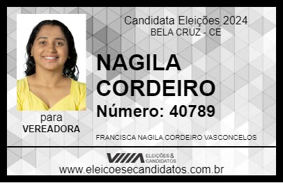 Candidato NAGILA CORDEIRO 2024 - BELA CRUZ - Eleições