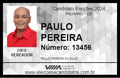 Candidato PAULO PEREIRA 2024 - PALHANO - Eleições