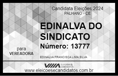 Candidato EDINALVA DO SINDICATO 2024 - PALHANO - Eleições