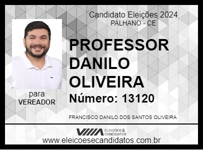 Candidato PROFESSOR DANILO OLIVEIRA 2024 - PALHANO - Eleições