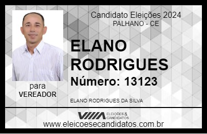 Candidato ELANO RODRIGUES 2024 - PALHANO - Eleições