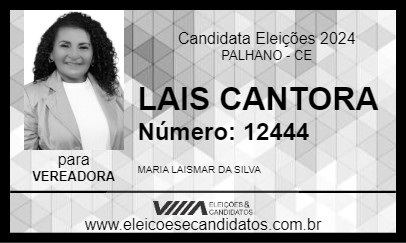 Candidato LAIS CANTORA 2024 - PALHANO - Eleições