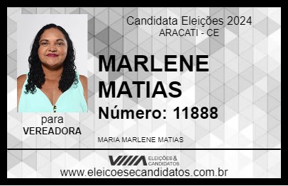 Candidato MARLENE MATIAS 2024 - ARACATI - Eleições