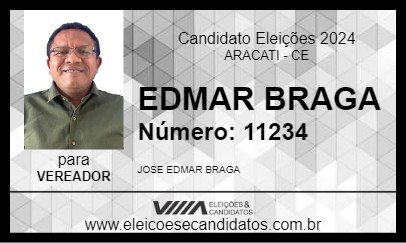 Candidato EDMAR BRAGA 2024 - ARACATI - Eleições