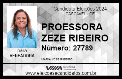 Candidato PROESSORA ZEZE RIBEIRO 2024 - CASCAVEL - Eleições