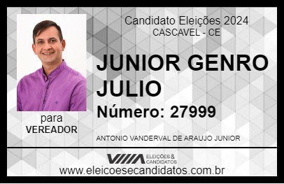 Candidato JUNIOR GENRO JULIO 2024 - CASCAVEL - Eleições