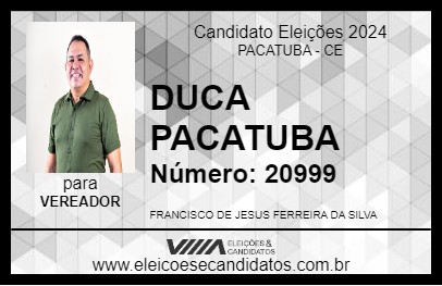 Candidato DUCA PACATUBA 2024 - PACATUBA - Eleições