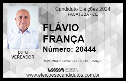 Candidato FLÁVIO FRANÇA 2024 - PACATUBA - Eleições