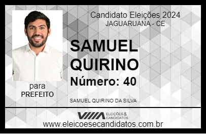 Candidato SAMUEL QUIRINO 2024 - JAGUARUANA - Eleições