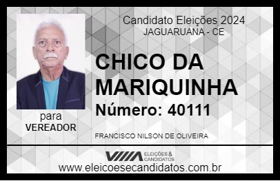 Candidato CHICO DA MARIQUINHA 2024 - JAGUARUANA - Eleições