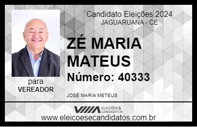 Candidato ZÉ MARIA MATEUS 2024 - JAGUARUANA - Eleições