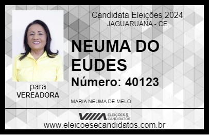 Candidato NEUMA DO EUDES 2024 - JAGUARUANA - Eleições