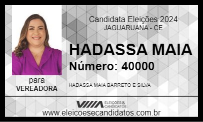 Candidato HADASSA MAIA 2024 - JAGUARUANA - Eleições