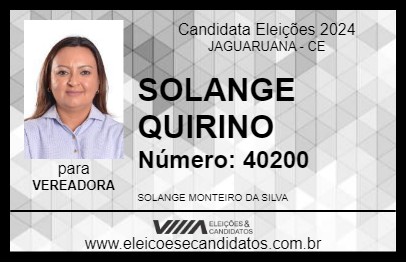 Candidato SOLANGE QUIRINO 2024 - JAGUARUANA - Eleições