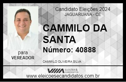 Candidato CAMMILO DA SANTA 2024 - JAGUARUANA - Eleições