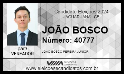 Candidato JOÃO BOSCO 2024 - JAGUARUANA - Eleições