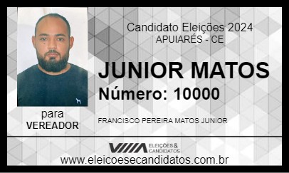 Candidato JUNIOR MATOS 2024 - APUIARÉS - Eleições