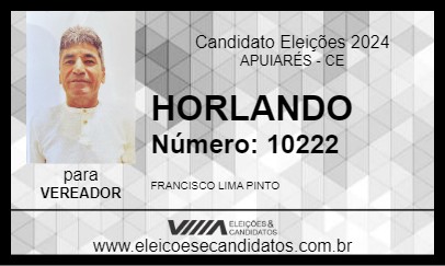 Candidato HORLANDO 2024 - APUIARÉS - Eleições