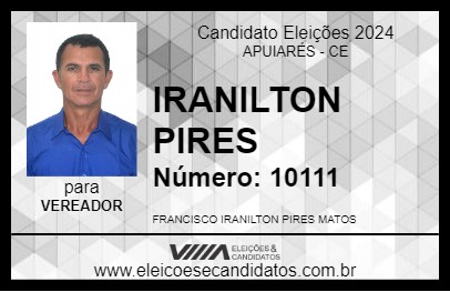 Candidato IRANILTON PIRES 2024 - APUIARÉS - Eleições