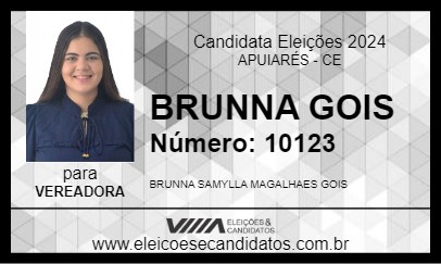 Candidato BRUNNA GOIS 2024 - APUIARÉS - Eleições