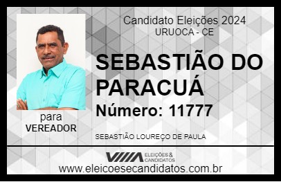 Candidato SEBASTIÃO DO PARACUÁ 2024 - URUOCA - Eleições