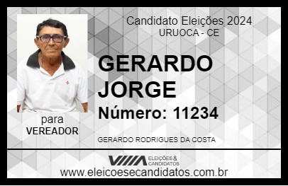 Candidato GERARDO JORGE 2024 - URUOCA - Eleições