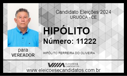 Candidato HIPÓLITO 2024 - URUOCA - Eleições