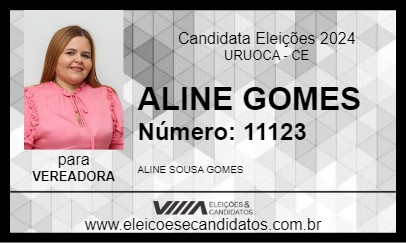 Candidato ALINE GOMES 2024 - URUOCA - Eleições