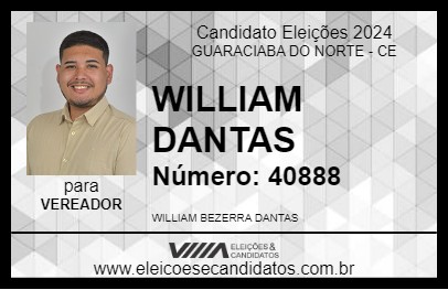 Candidato WILLIAM DANTAS 2024 - GUARACIABA DO NORTE - Eleições