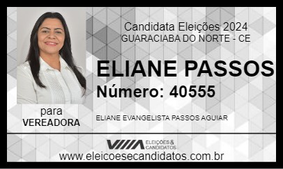 Candidato ELIANE PASSOS 2024 - GUARACIABA DO NORTE - Eleições