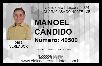 Candidato MANOEL CÂNDIDO 2024 - GUARACIABA DO NORTE - Eleições