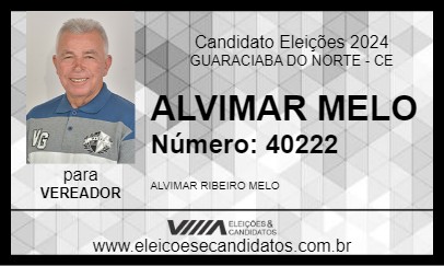 Candidato ALVIMAR MELO 2024 - GUARACIABA DO NORTE - Eleições