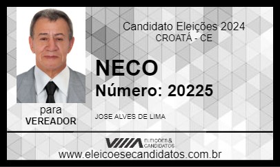 Candidato NECO 2024 - CROATÁ - Eleições