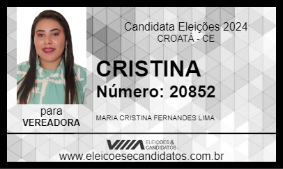 Candidato CRISTINA 2024 - CROATÁ - Eleições