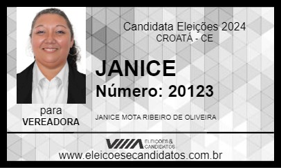 Candidato JANICE 2024 - CROATÁ - Eleições