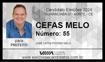 Candidato CEFAS MELO 2024 - GUARACIABA DO NORTE - Eleições