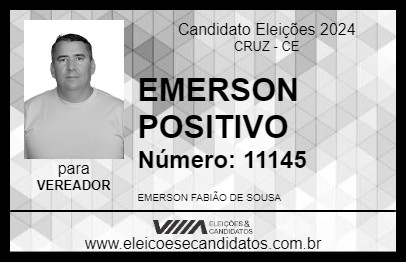 Candidato EMERSON POSITIVO 2024 - CRUZ - Eleições