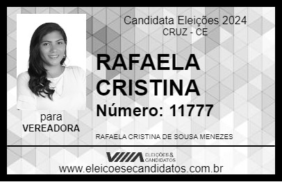 Candidato RAFAELA CRISTINA 2024 - CRUZ - Eleições