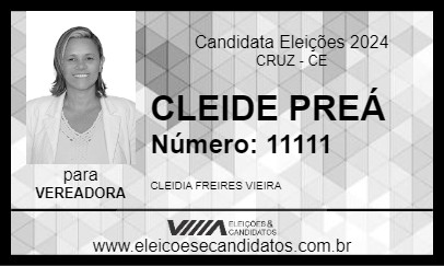 Candidato CLEIDE PREÁ 2024 - CRUZ - Eleições