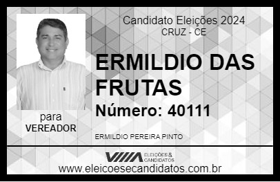 Candidato ERMILDIO DAS FRUTAS 2024 - CRUZ - Eleições