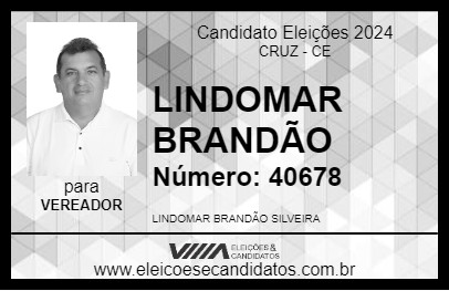 Candidato LINDOMAR BRANDÃO 2024 - CRUZ - Eleições