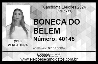 Candidato BONECA DO BELEM 2024 - CRUZ - Eleições