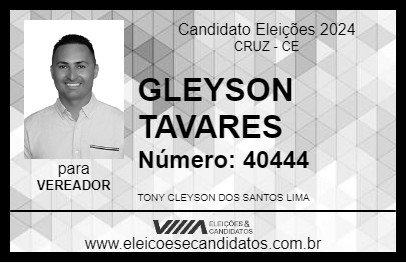 Candidato GLEYSON TAVARES 2024 - CRUZ - Eleições