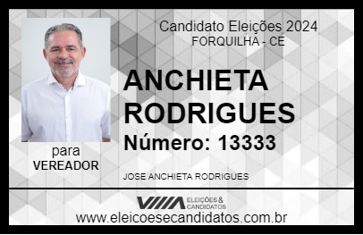 Candidato ANCHIETA RODRIGUES 2024 - FORQUILHA - Eleições